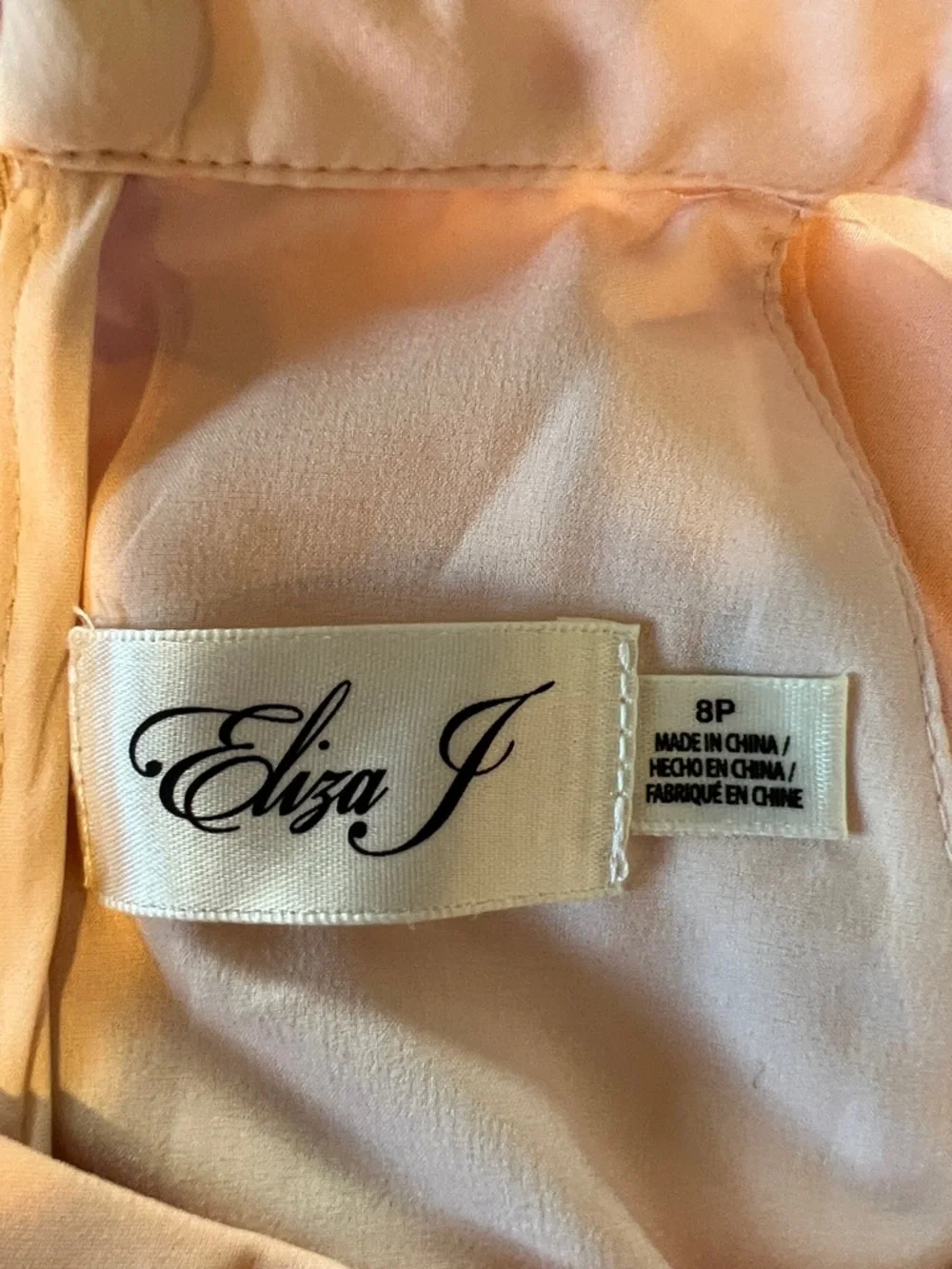 Eliza J Peach Halter High-Low Dress with Pink & Purple Floral Print - Picture 6 of 8